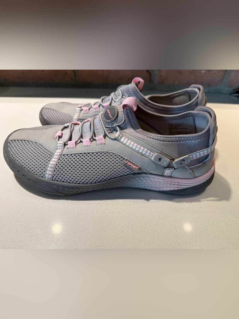 Women’s Gray and Pink Lightweight Slip-On Sport Sneakers